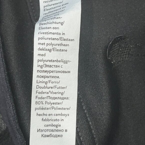 SPANX Black Vegan Faux Leather Pull On 5 Pocket Cropped Jeans  NWOT  Size XL - Picture 8 of 10